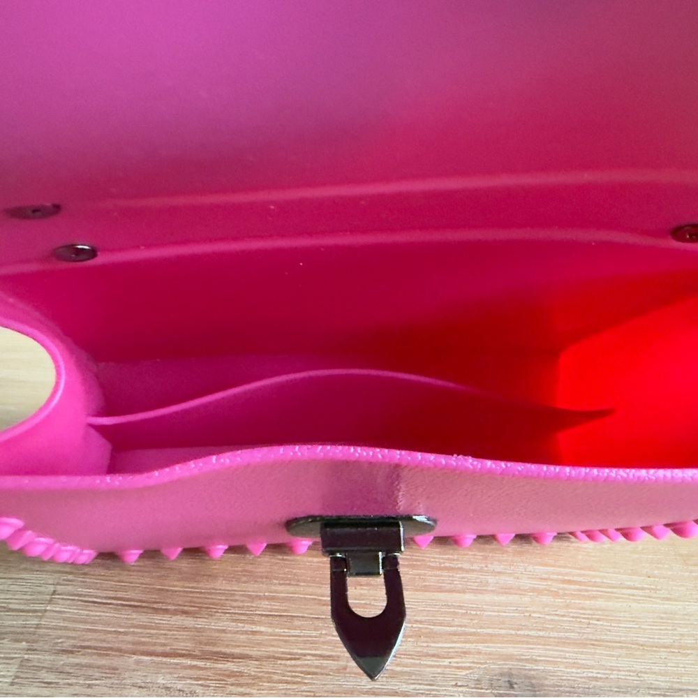Vibrant Pink Mini Bag with Studded Accents - Picture 7 of 10